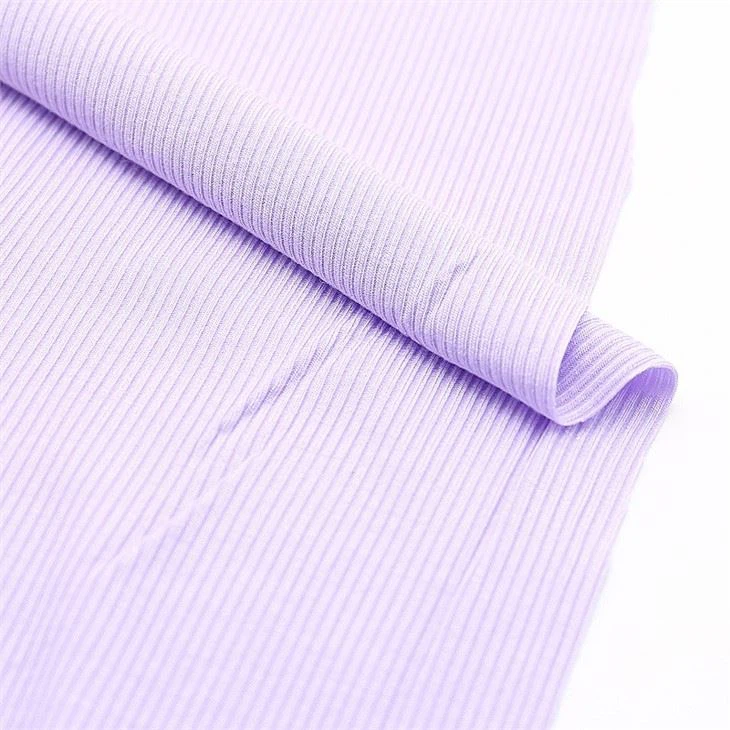 Strips Rayon Stretch Rib Fabric